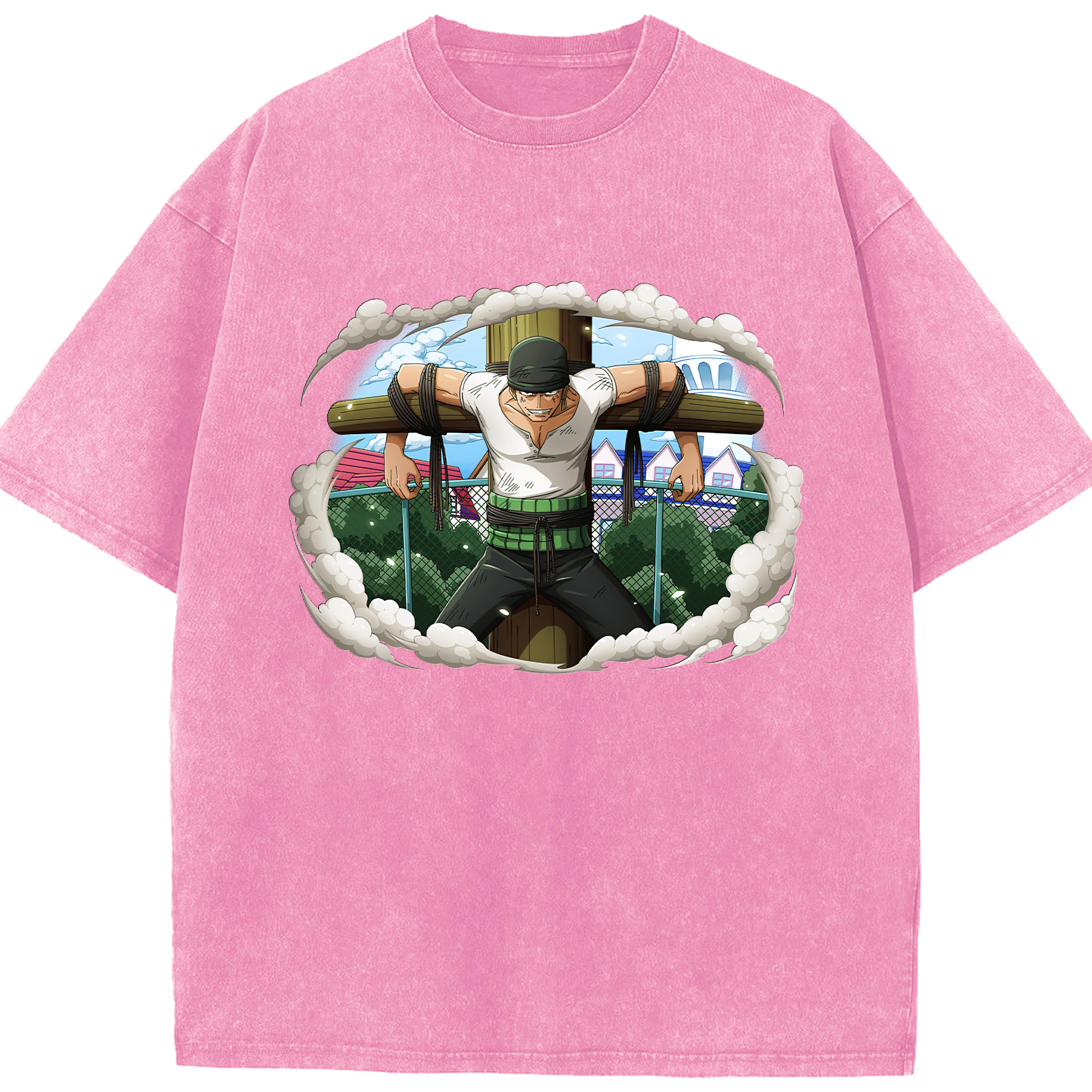 ワンピース ロロノア・ゾロ ONE PIECE Roronoa Zoro 綿100% ヴィンテージ風 半袖Tシャツ（フロントプリント）